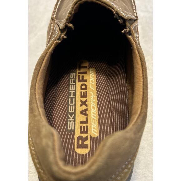 Skechers Men’s Shoes Size 10 Brown Tan Loafers Slip On Relaxed Fit Memory Foam - Picture 9 of 10